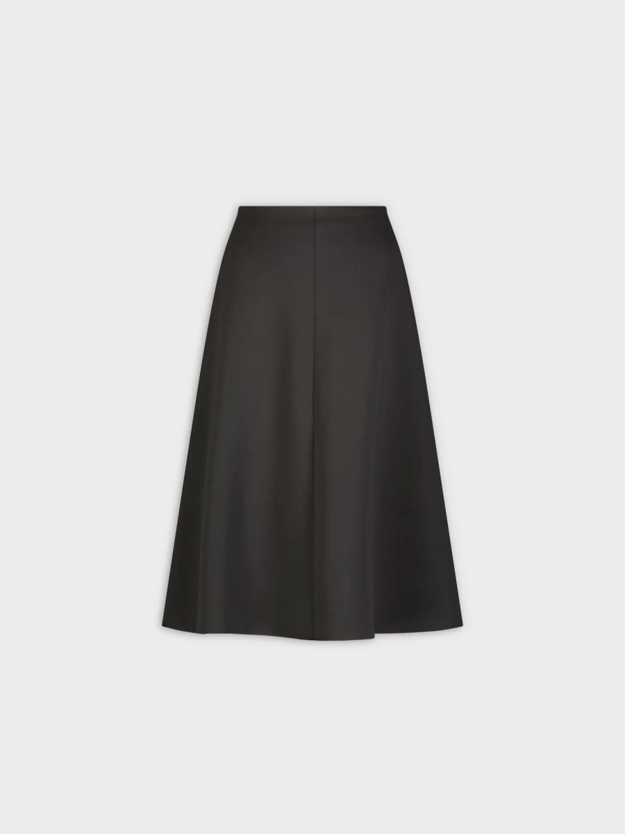 MELI Women's Black Scuba Flair Skirt - 26" Length, High Waist Flared Skirt for Women