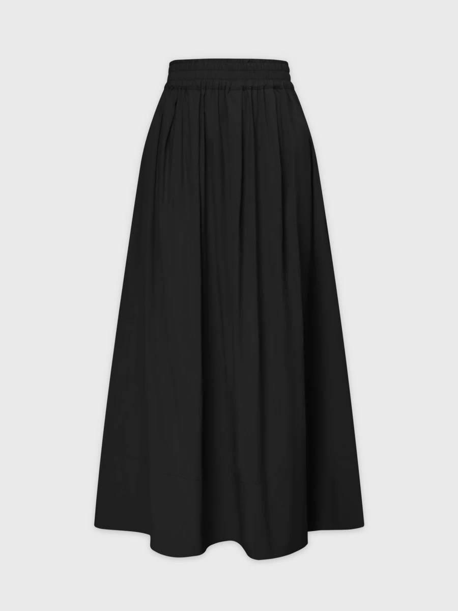 Hailey Women's Black Gathered Waist Skirt - Stylish & Comfortable