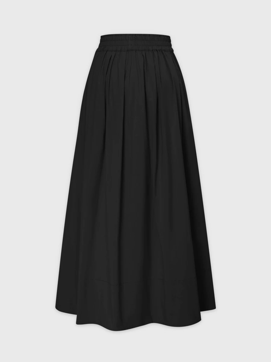 Hailey Women's Black Gathered Waist Skirt - Stylish & Comfortable