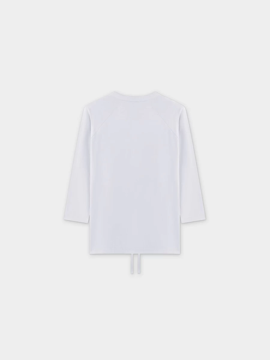 MELI Women's Henley Neck Drawstring T-Shirt in White - Casual Short Sleeve Top