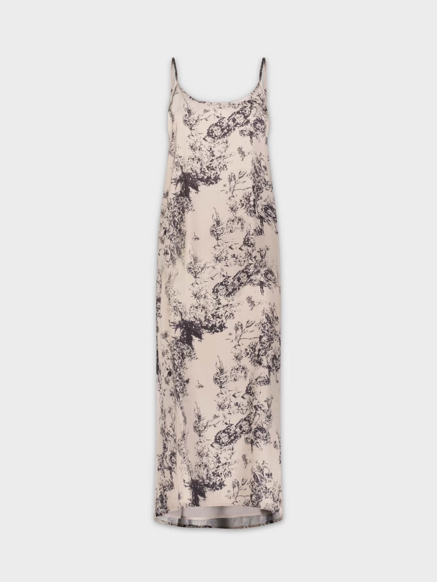HAILEY Women's English Floral Crew Neck Slip Dress - Elegant Summer Dress