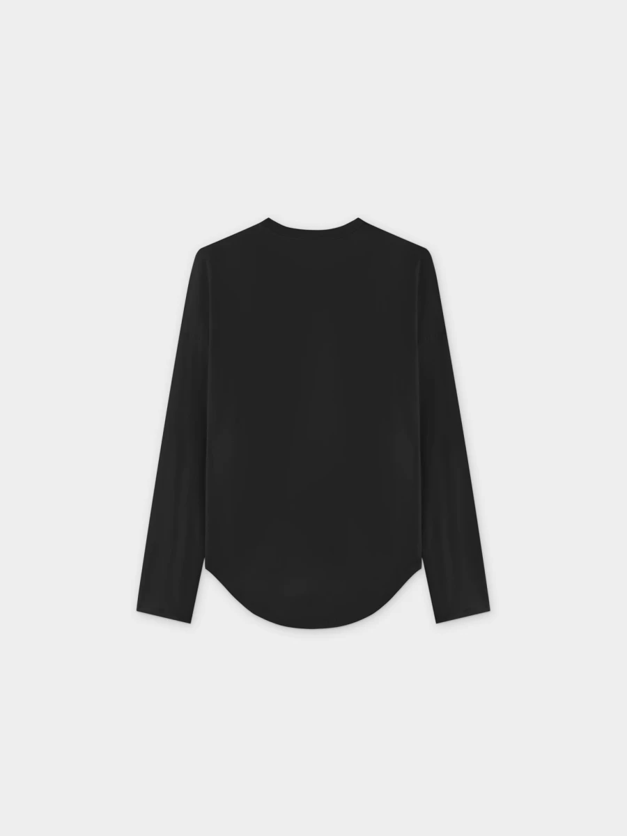 MELI Women's Long Sleeve Swing Tee - Comfortable Loose Fit Black T-Shirt