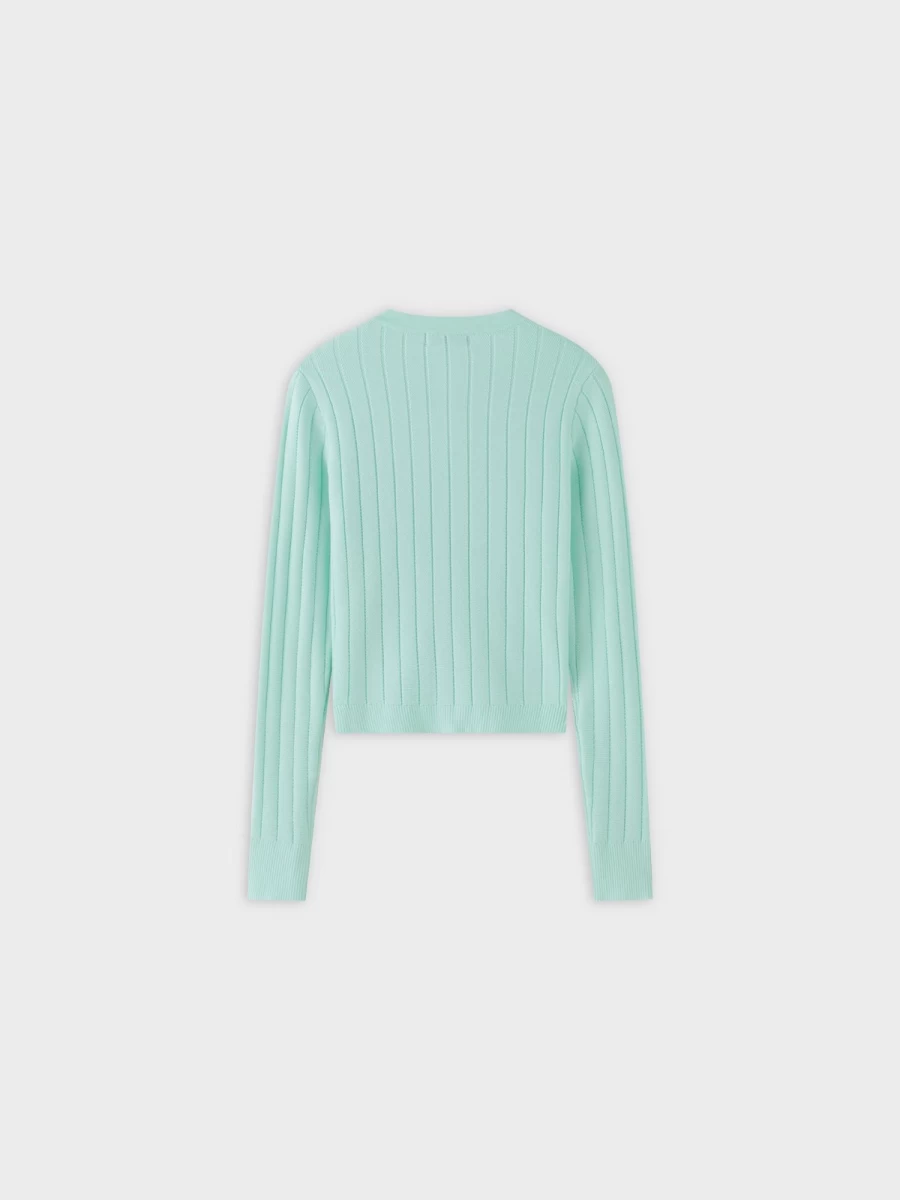 VAARA Women's Mint Green Silk Knit Cropped Cardigan - Lightweight Summer Cover-Up