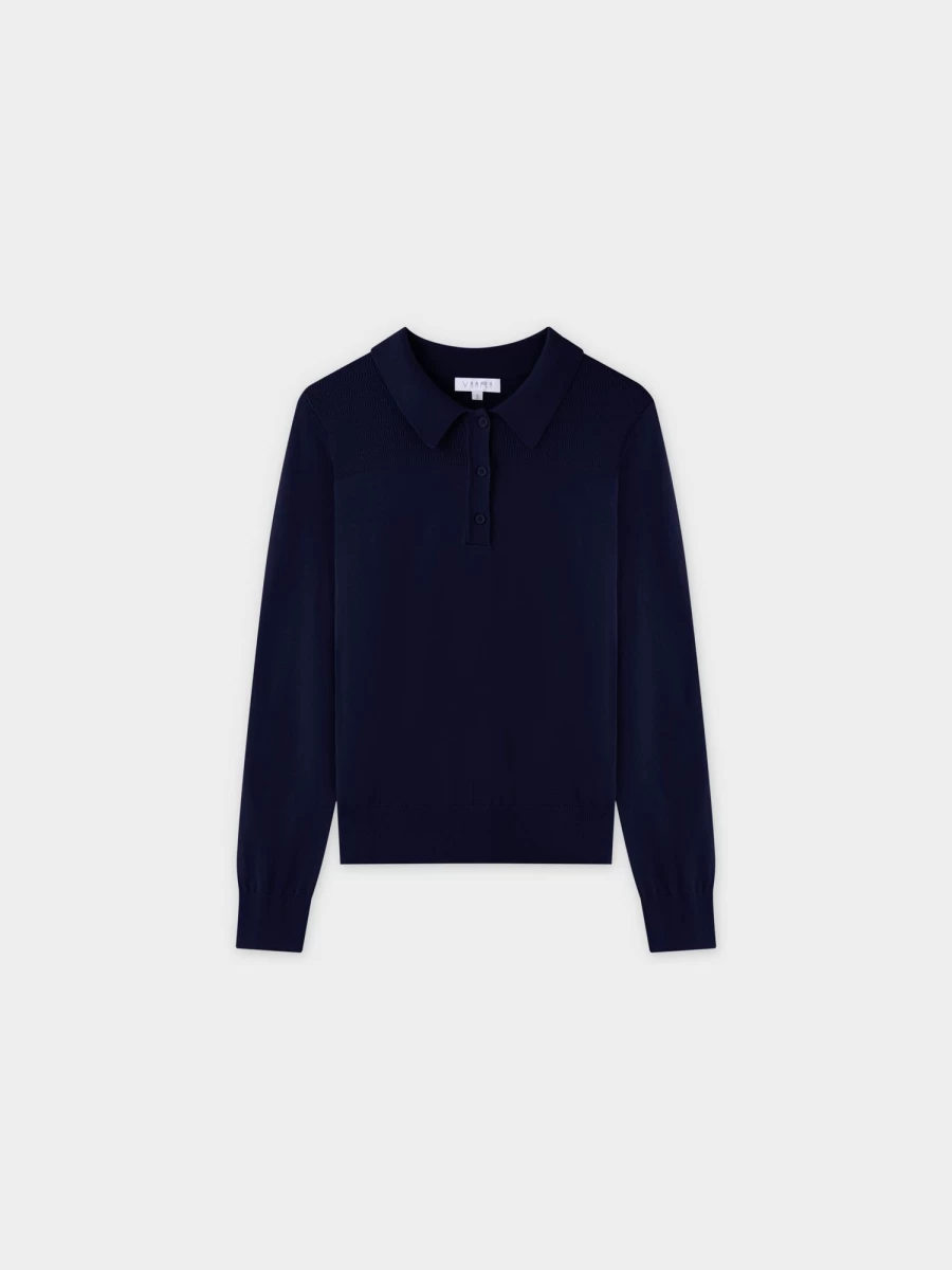 VAARA Women's Navy Mesh Knit Sweater Top - Breathable Casual Pullover