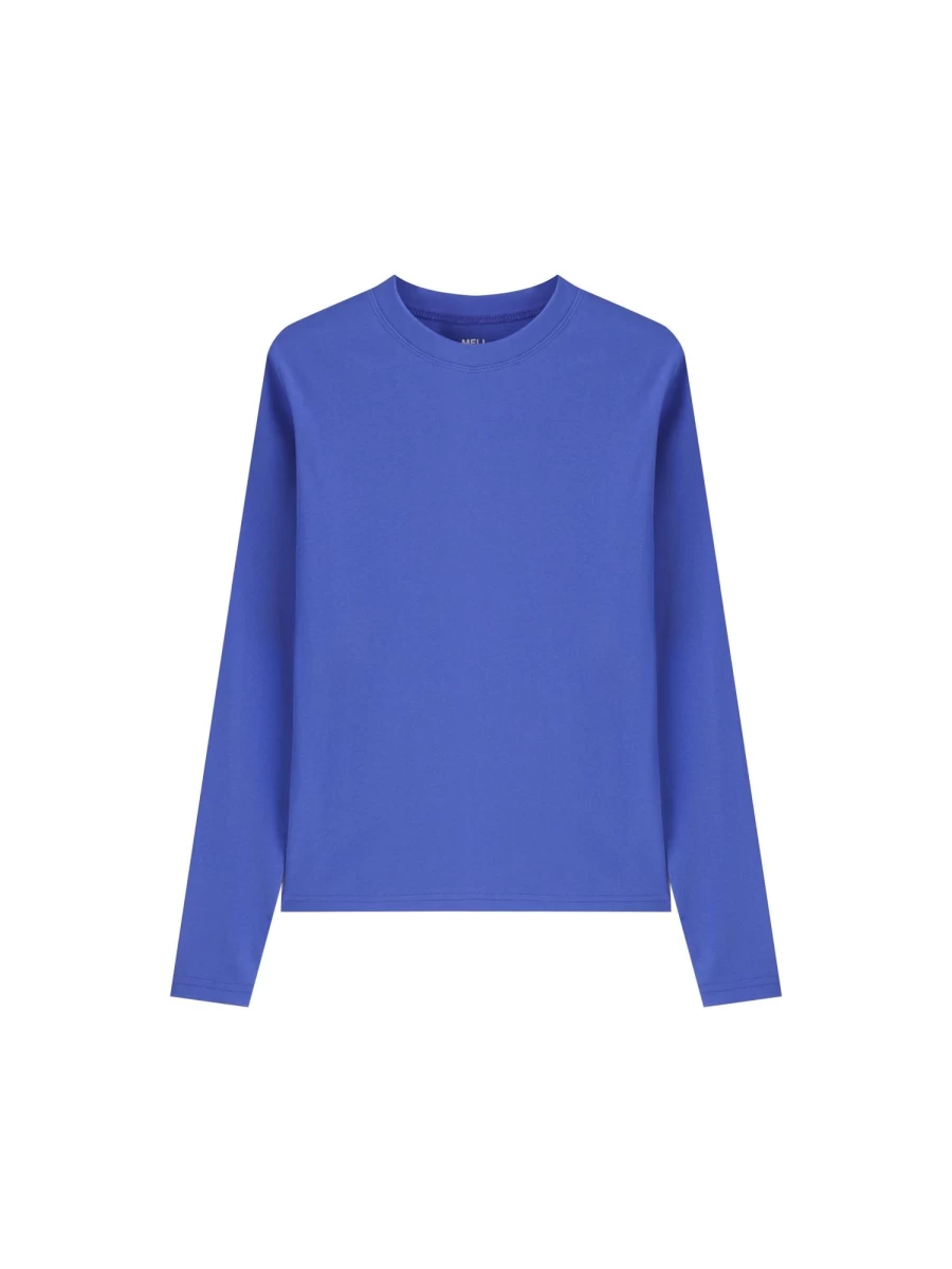 MELI Women's Classic Royal Blue Long Sleeve Tee - Soft Cotton Casual Shirt