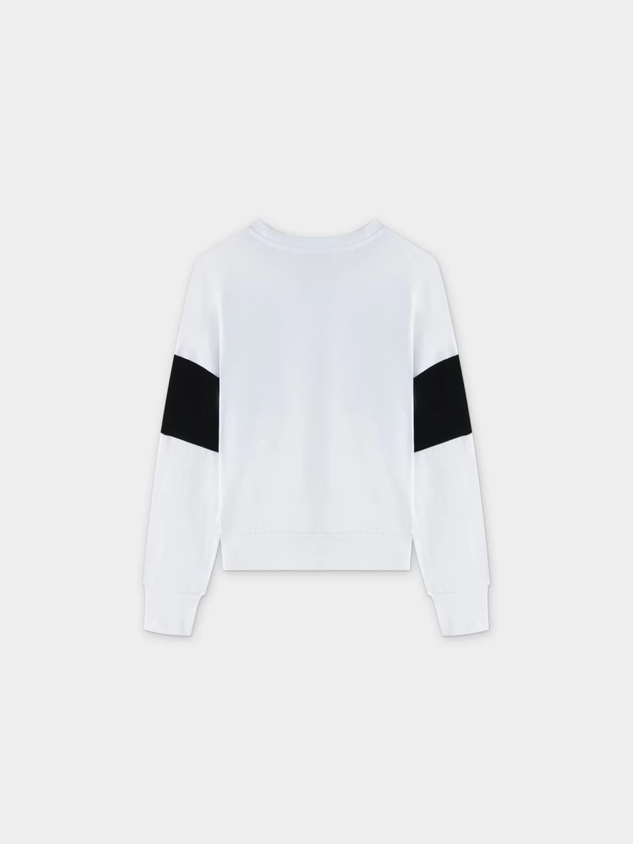 MELI Women's White and Black Wide Stripe Bomber Jacket - Casual Chic Outerwear