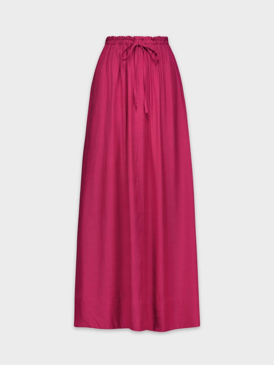 VAARA Women's Hot Pink Drawstring Waist Ruffled Skirt - Flowy Summer Mini Skirt