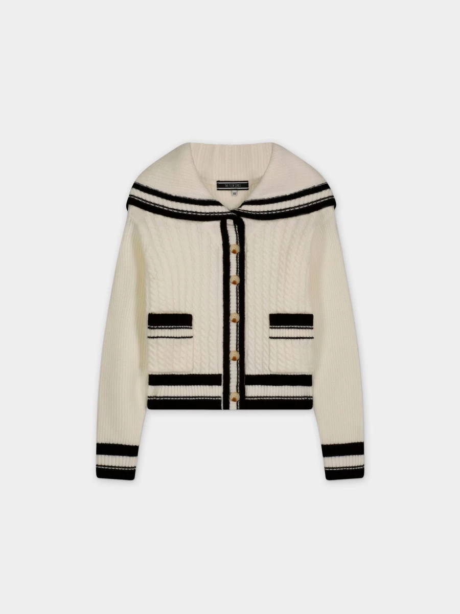 TTS Women's Cream Sailor Back Sweater - Soft Knit Pullover Top