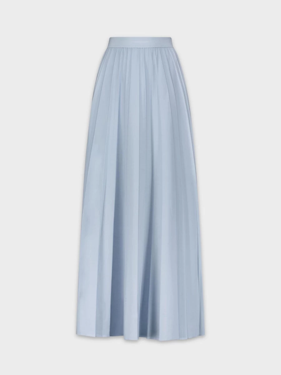 MELI Women's Light Blue Pleated Skirt 37" - Elegant Mid-Length A-Line Style