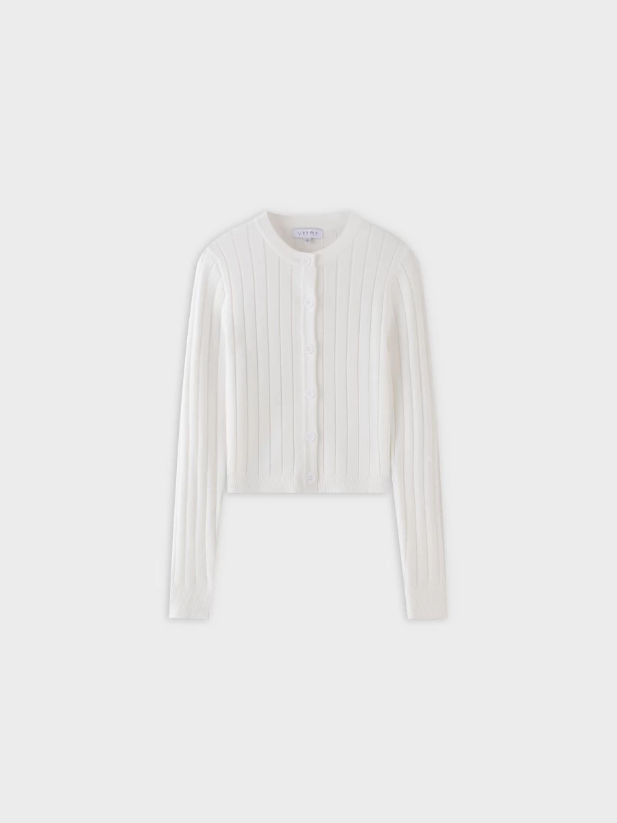 VAARA Women's Ivory Silk Knit Cropped Cardigan - Soft Luxurious Summer Cover-Up