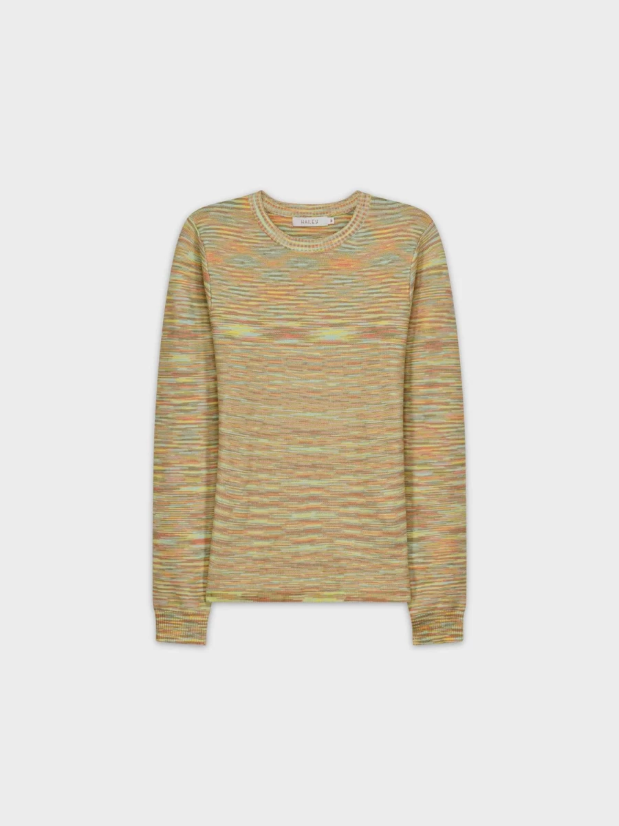 HAILEY Women's Multi-Color Green Sweater - Stylish Knit Pullover for Women