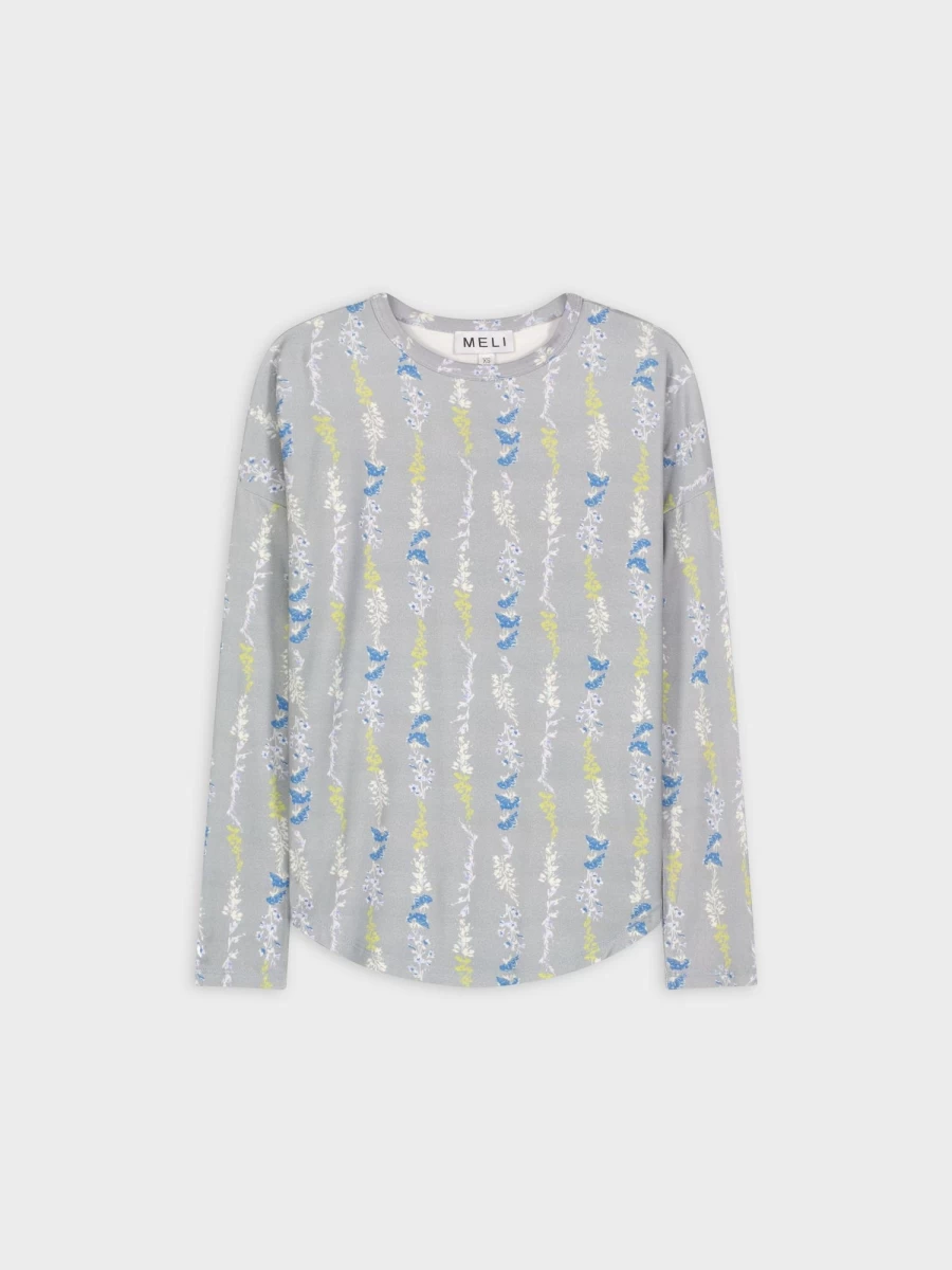 MELI Women's Floral Printed Swing Tee - Stylish Flowy T-Shirt with Flower Design