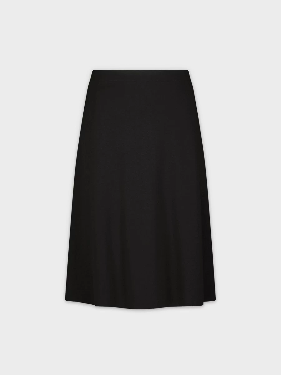 MELI Women's Lightweight 3-Panel Skirt - Black 25" Flowy A-Line Mid-Length