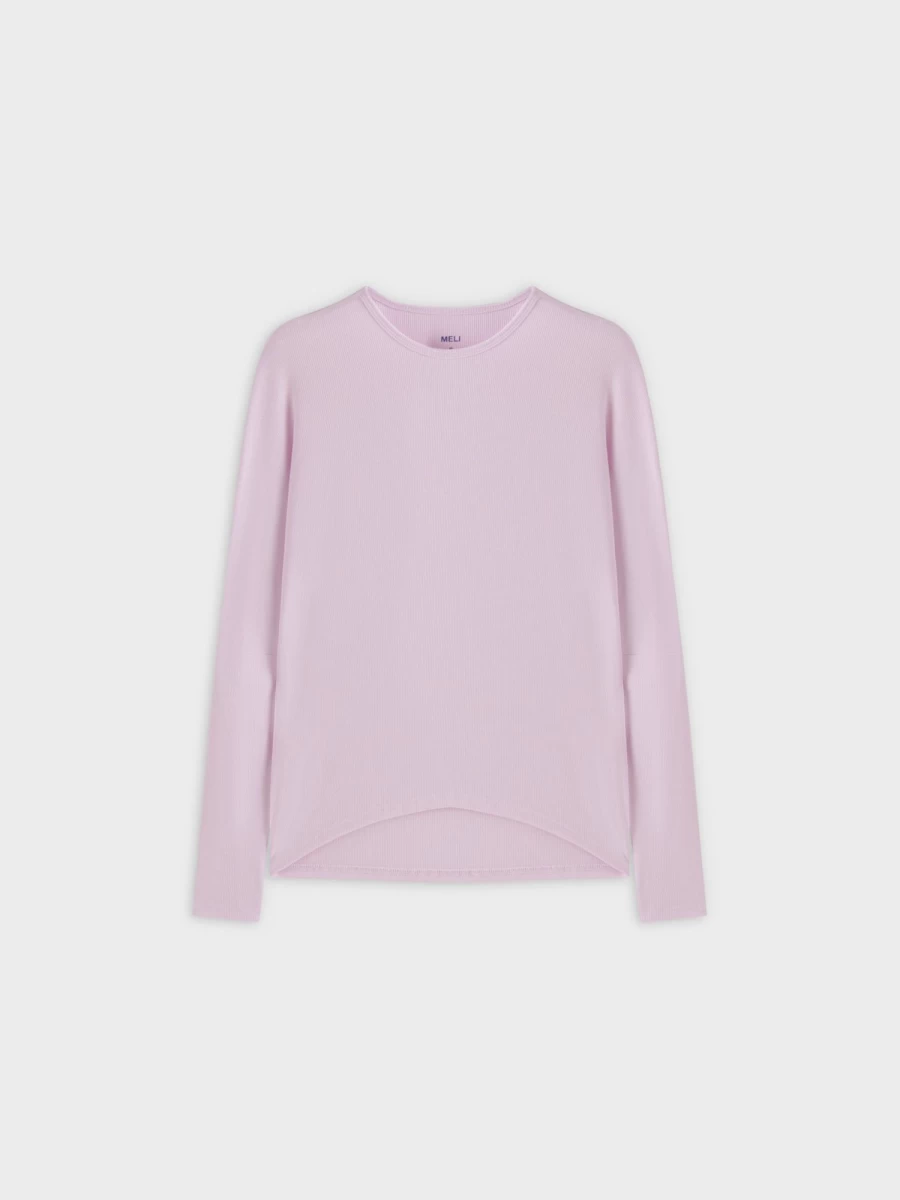 MELI Women's Lavender Ribbed Dolman Sleeve Crew Neck Top