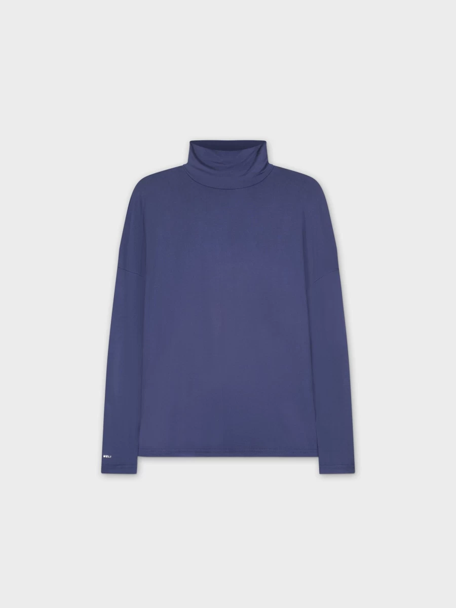 MELI Women's Navy Swing Turtleneck Sweater - Elegant & Comfortable Knit Top