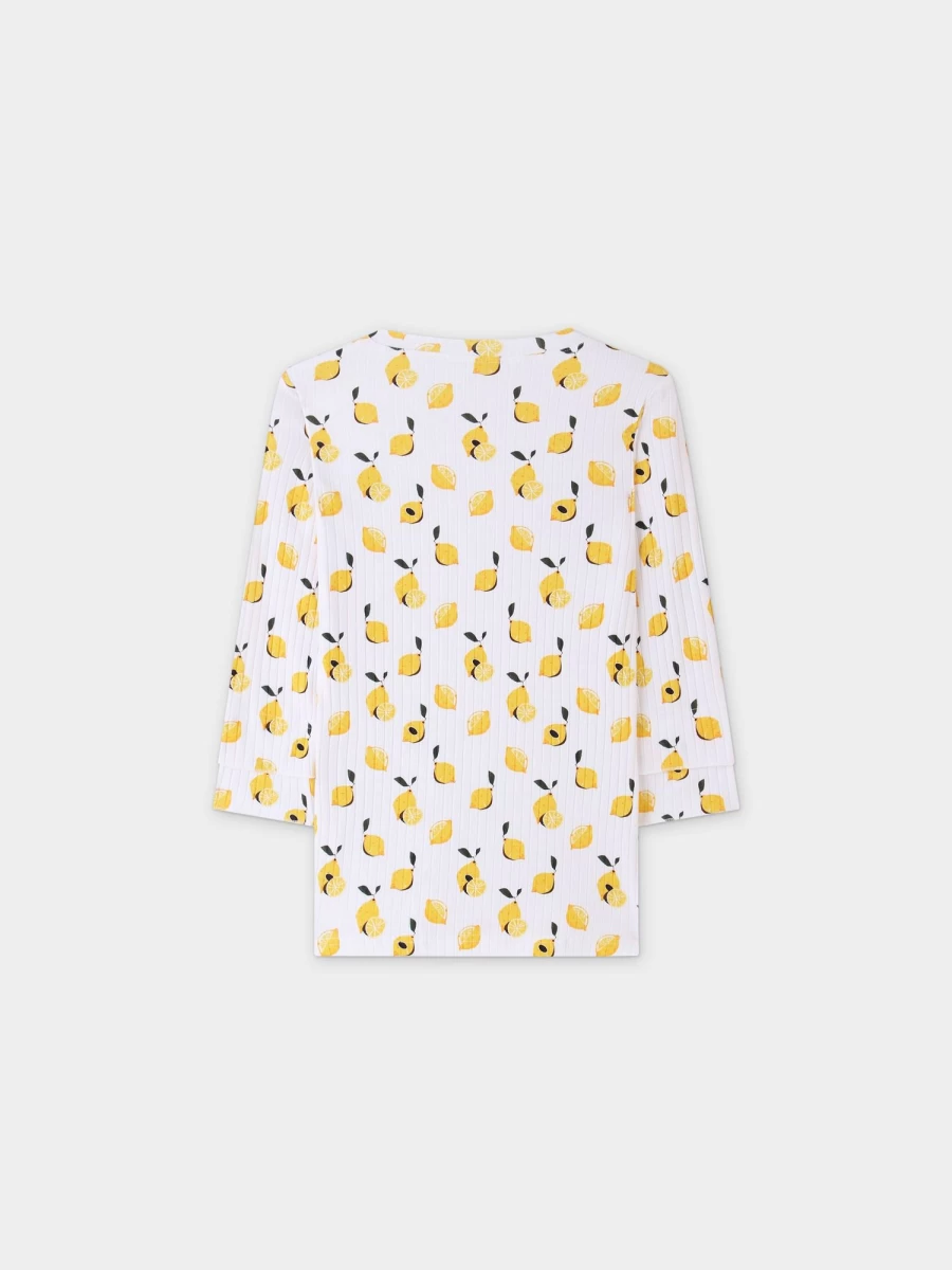 TTS Women's Layered 3Q Sleeve Tee - Lemon Yellow Casual Top