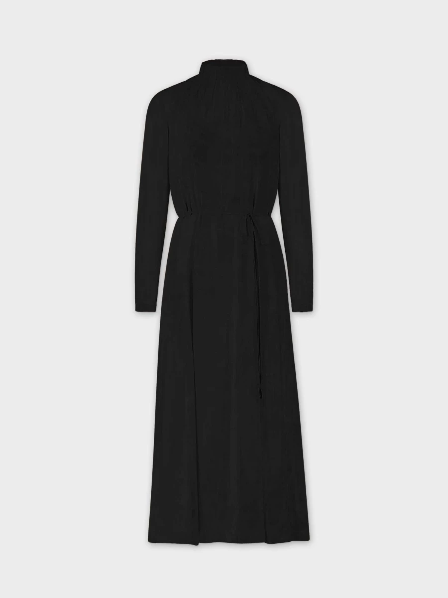 STELLA & ROSE Women's Black Ruched Collar Dress - Elegant Stretch Fit Party Wear