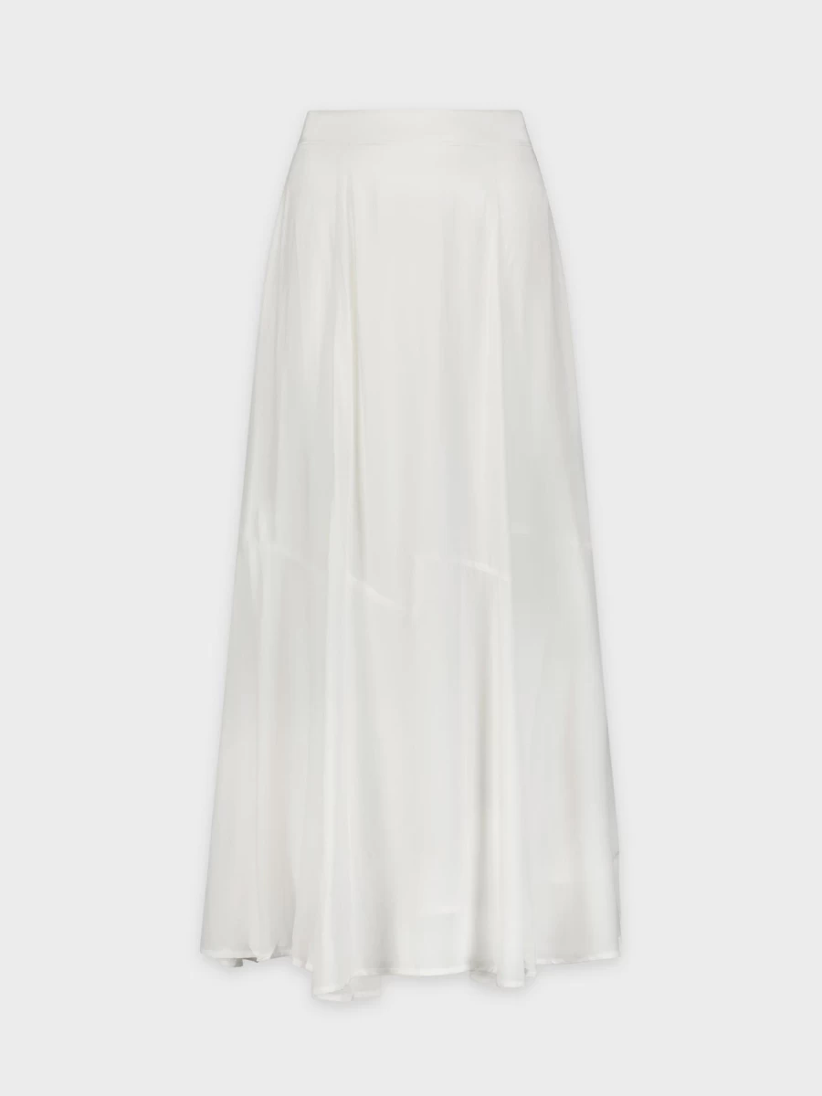 HAILEY Women's White Trumpet Flare Skirt - Elegant High Waist A-Line Skirt for Casual & Party Wear