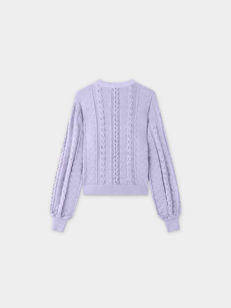 VAARA Women's Lavender Cross Stitch Knit Sweater
