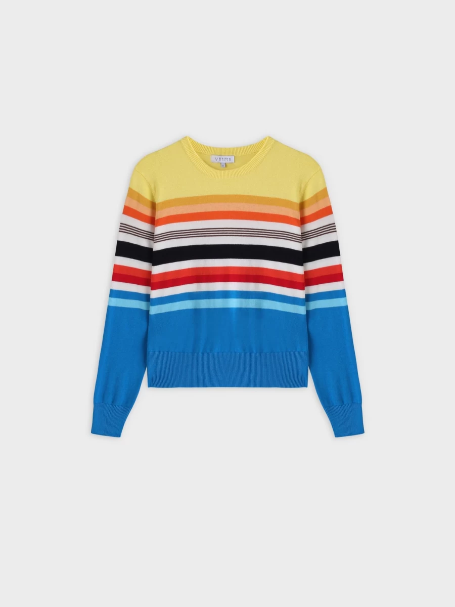 VAARA Women's Printed Sweater - Bright Stripes Knitwear Casual Pullover