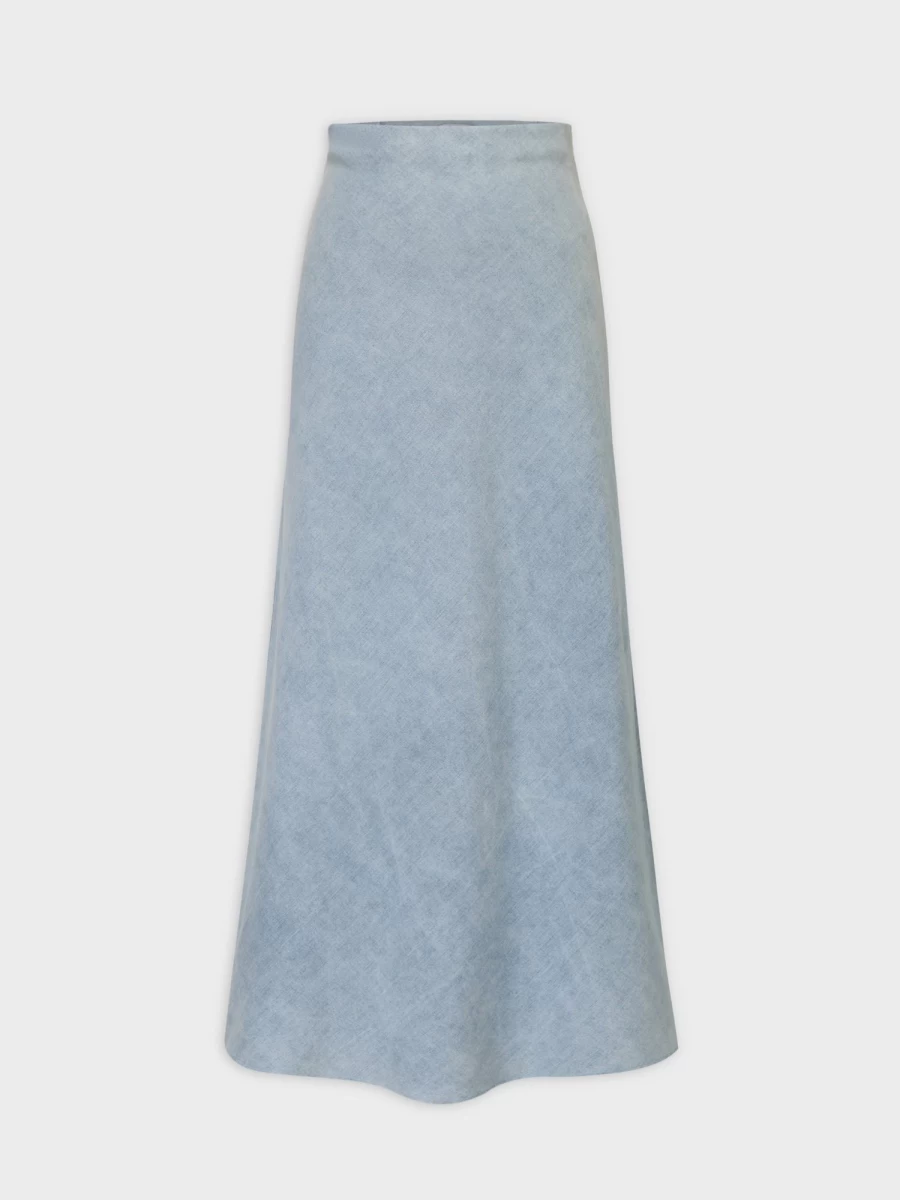 MELI Women's Classic Light Blue Denim Skirt - 37" Mid-Length Casual Wear