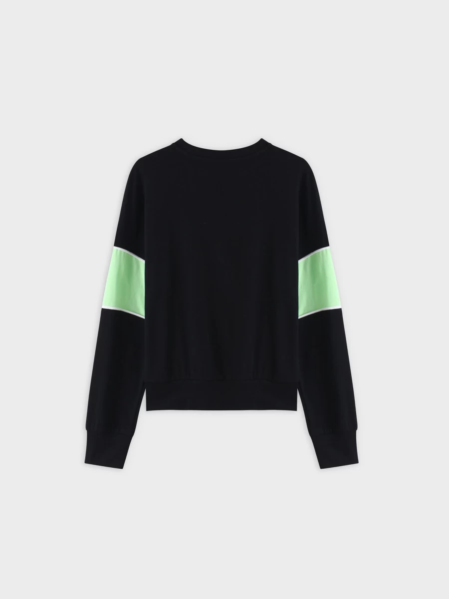 TTS Women's Neon Green Stripe Bomber Jacket - Stylish Retro Outerwear