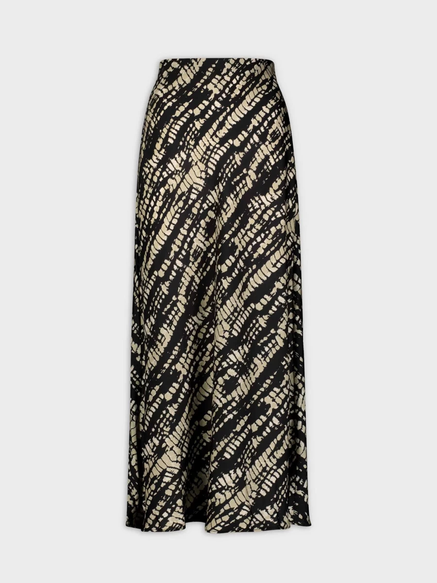 HAILEY Women's Satin Slip Skirt with Snake Print - Elegant High-Waisted Lounge Skirt