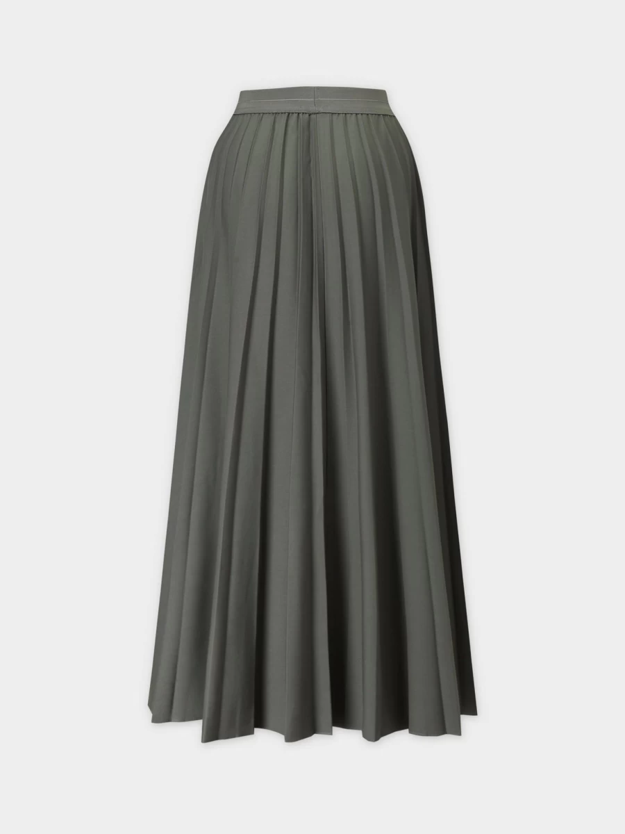 MELI Women's High-Waisted Pleated Skirt 37" in Clay Color - Elegant A-Line Midi Skirt