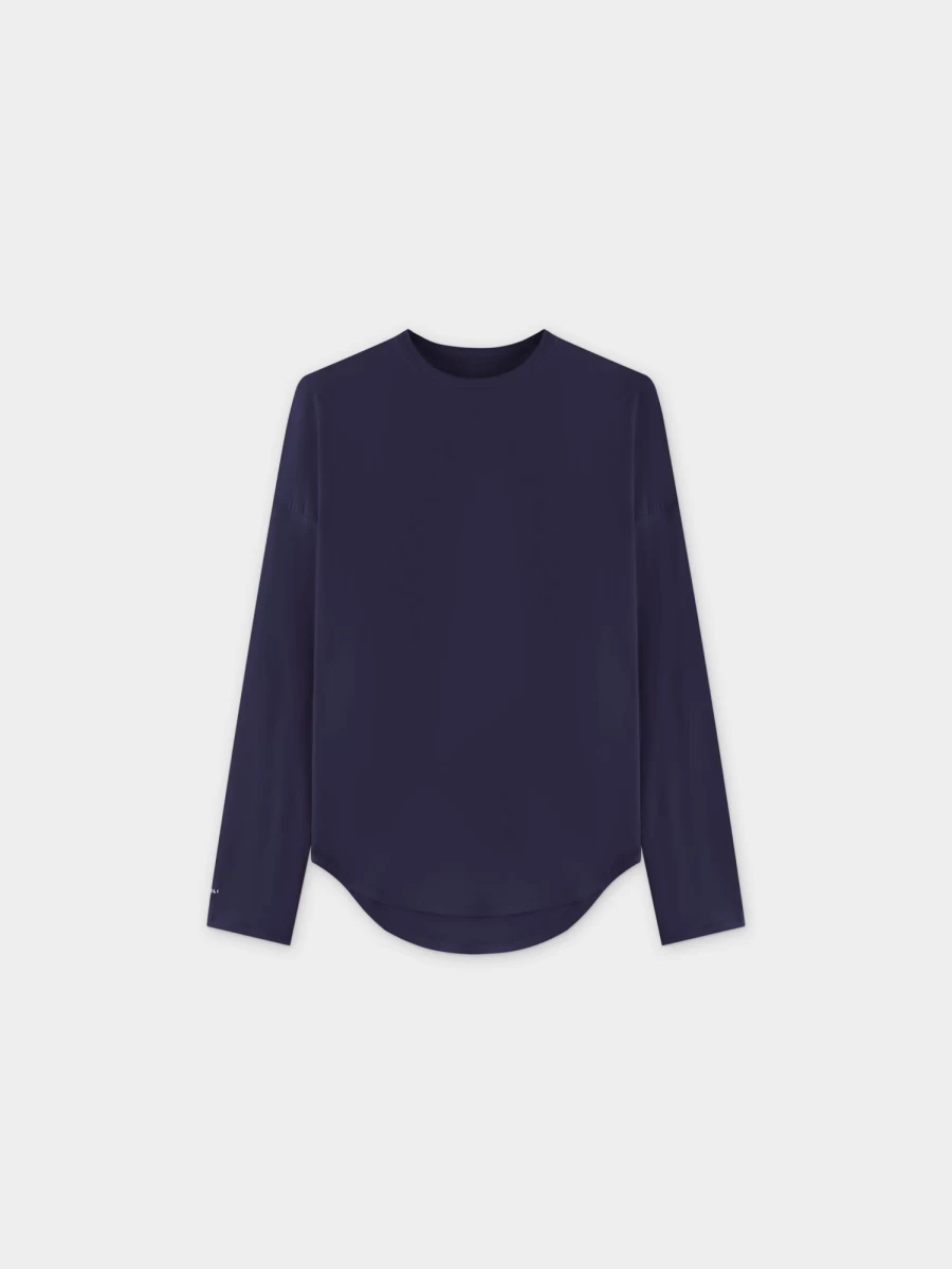 MELI Women's Long Sleeve Swing Tee in Dark Navy - Comfortable Casual T-Shirt