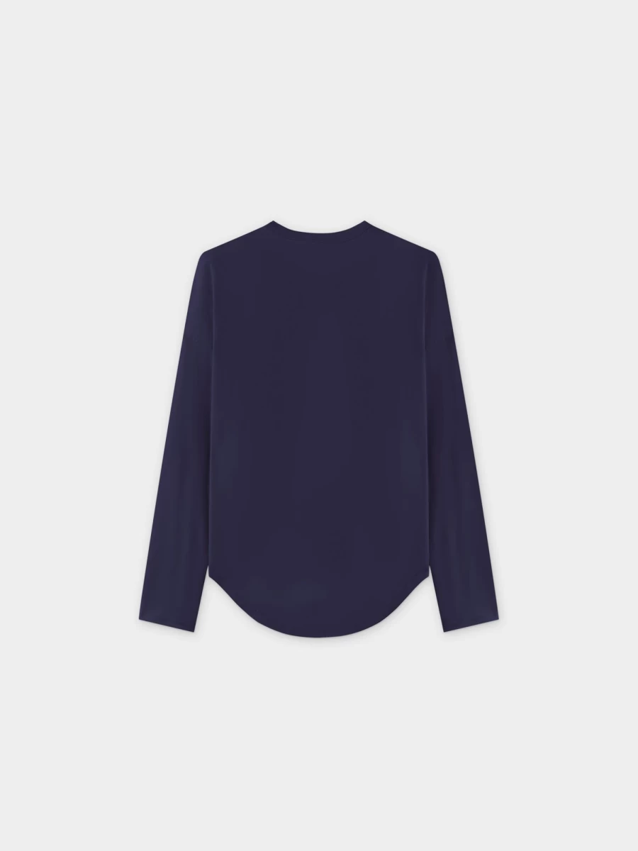 MELI Women's Long Sleeve Swing Tee in Dark Navy - Comfortable Casual T-Shirt