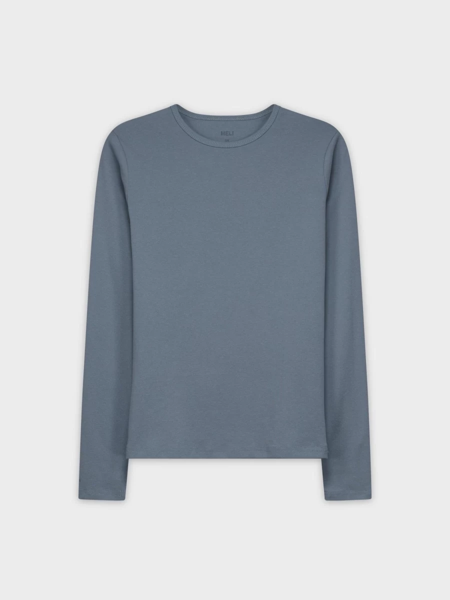 MELI Women's Classic Denim Blue Long Sleeve T-Shirt