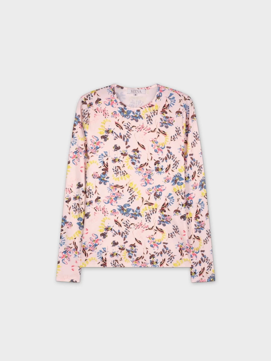 MEENA Women's Floral Print Mix Tee - Stylish Floral T-Shirt for Women