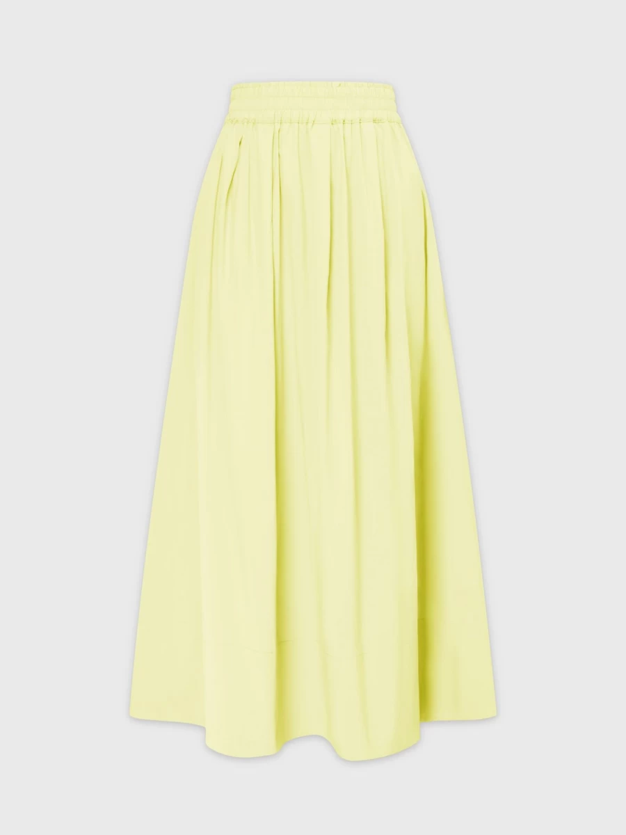 Hailey Women's Lemon Sorbet Gathered Waist Flowy Skirt - Summer Casual A-Line Midi Skirt