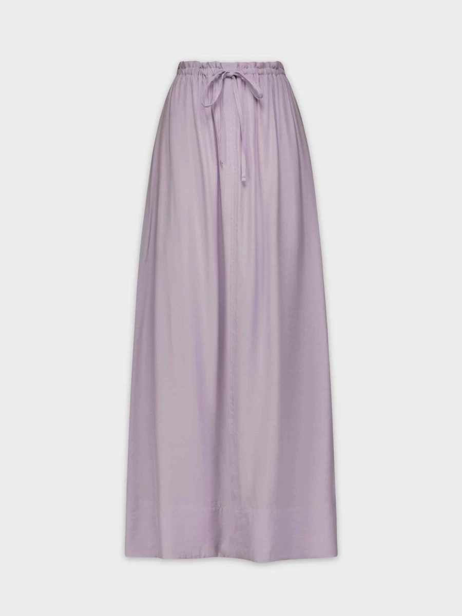 VAARA Women's Lilac Drawstring Ruffle Skirt - Flowy Summer Casual Skirt