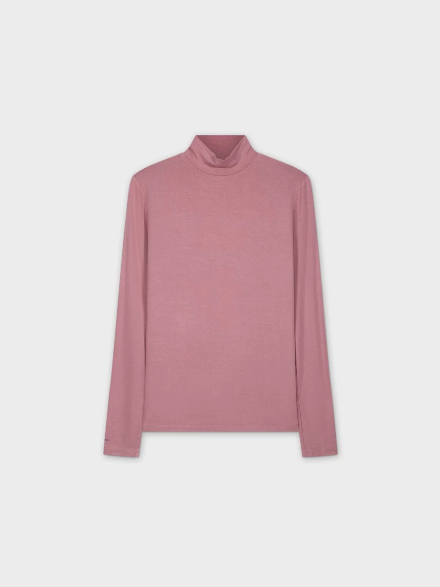 MELI Women's Modal Turtleneck Long Sleeve Top - Soft Lilac, Comfortable Stretch, Breathable Casual Shirt