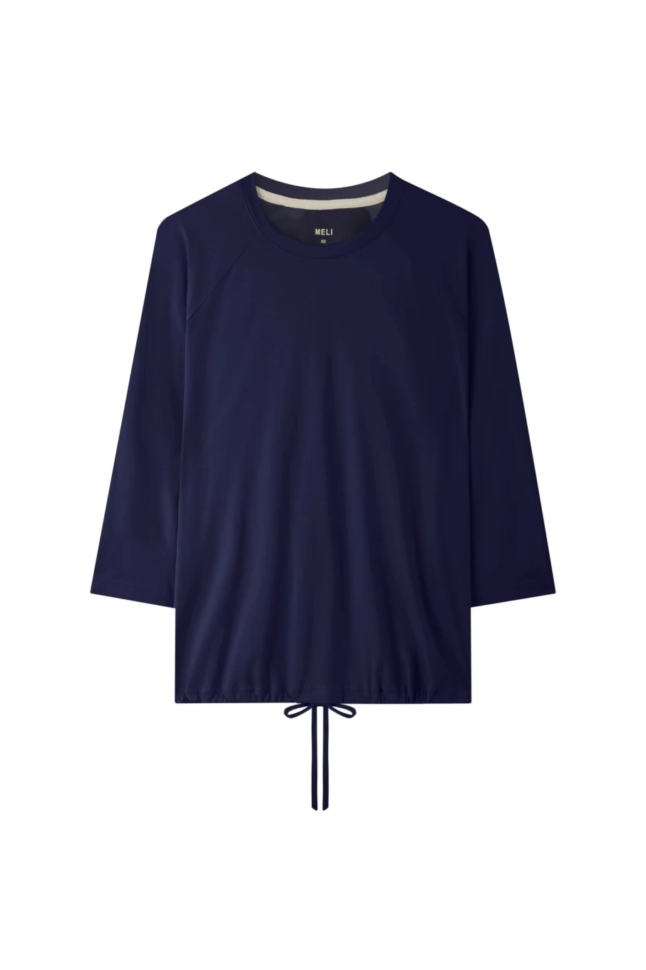MELI Women's Navy Drawstring T-Shirt Casual Comfort Fit Tee