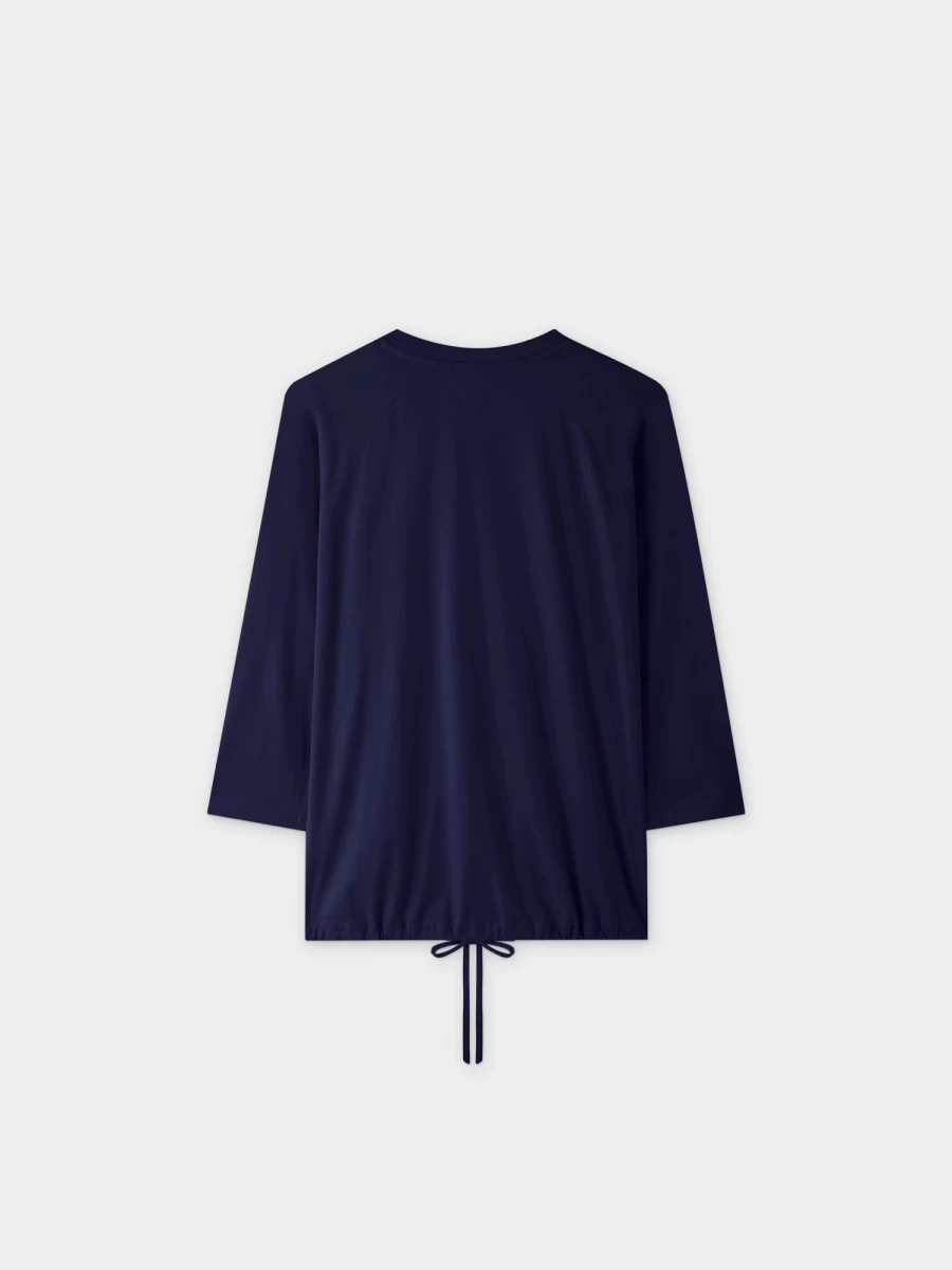 MELI Women's Navy Drawstring T-Shirt Casual Comfort Fit Tee
