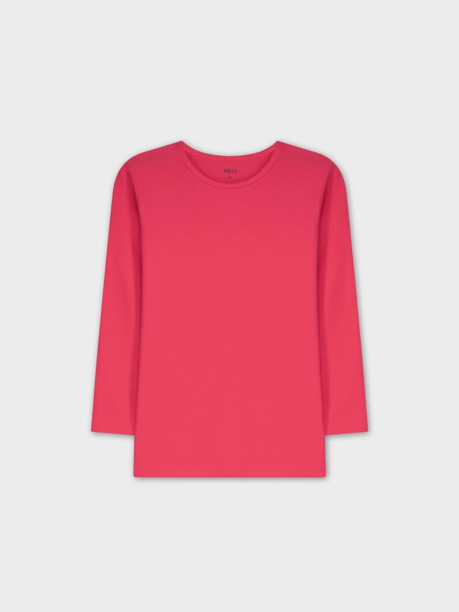 MELI Women's Classic Tee 3Q-Hot Pink Cotton T-Shirt