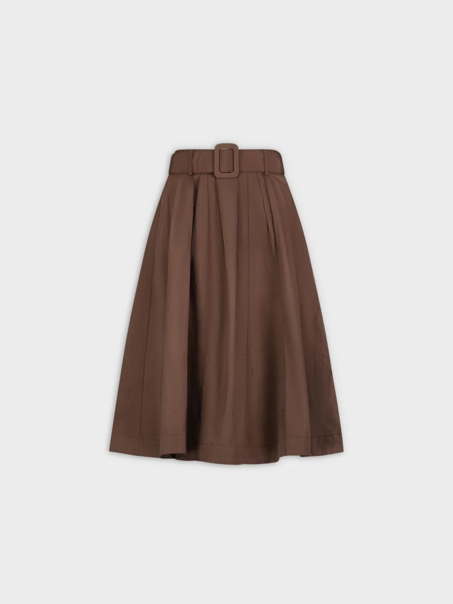 TTS Women's Brown Belted Skirt - Stylish High-Waisted Wrap Skirt for Women