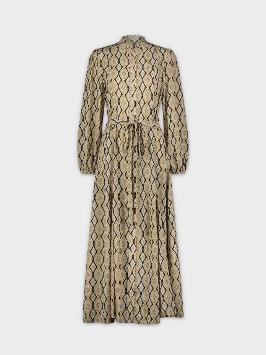 SOLEI Women's Princess Cut Shirtdress with Elegant Diamond Design - Stylish Casual Wear
