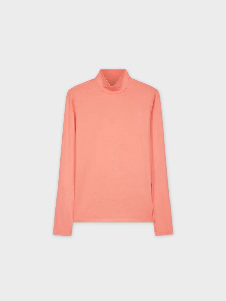 MELI Women's Coral Modal Turtleneck Long Sleeve Shirt - Soft Comfortable Pullover Top