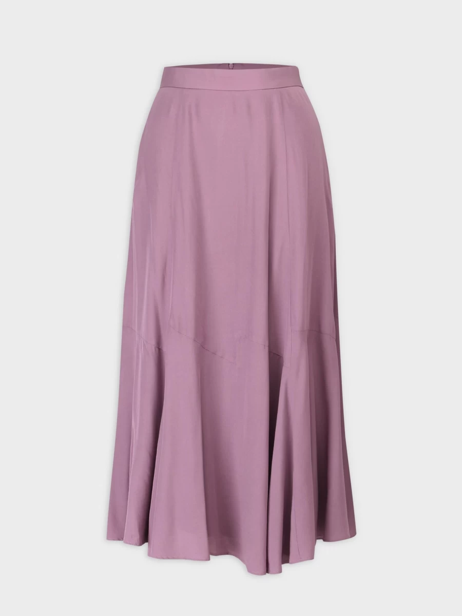 HAILEY Women's Lilac Trumpet Flare Skirt - Elegant High Waist A-Line Midi Skirt