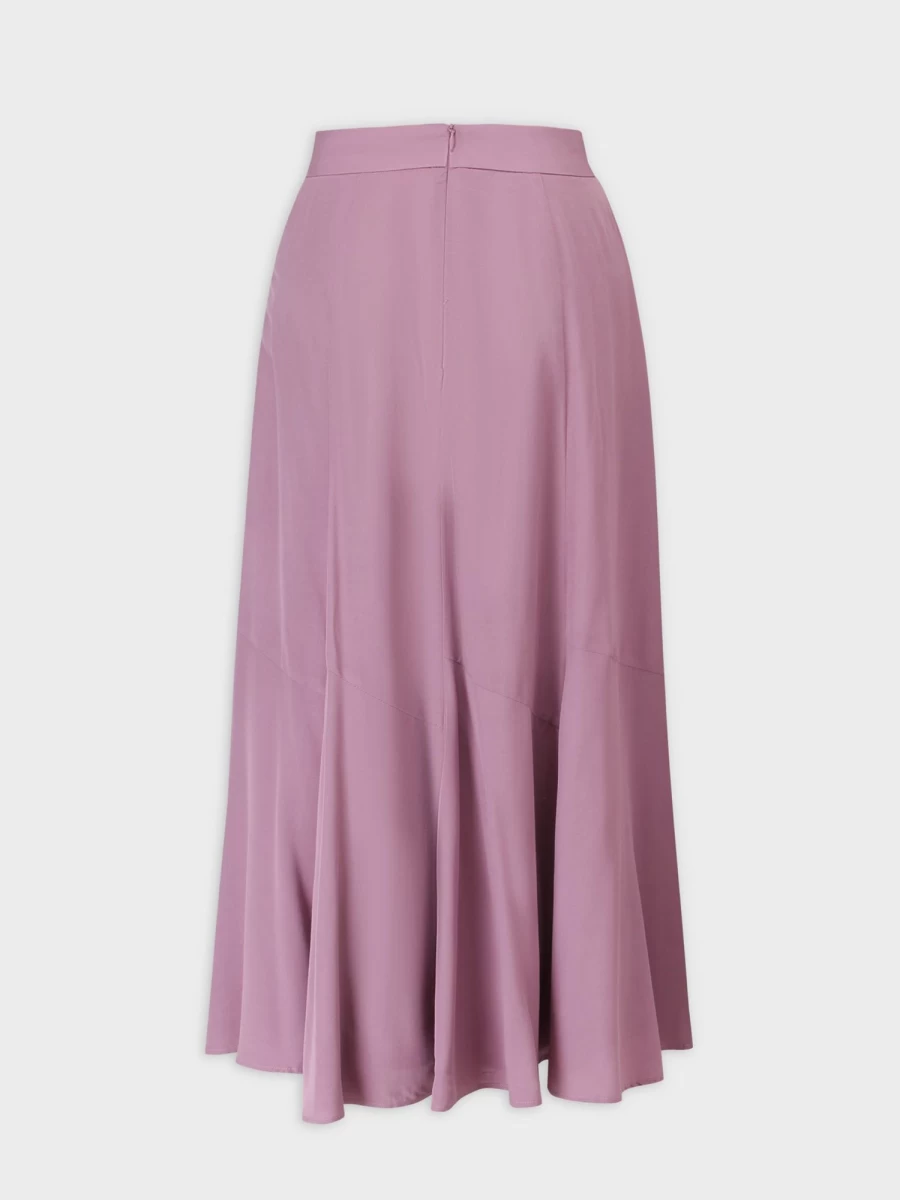 HAILEY Women's Lilac Trumpet Flare Skirt - Elegant High Waist A-Line Midi Skirt