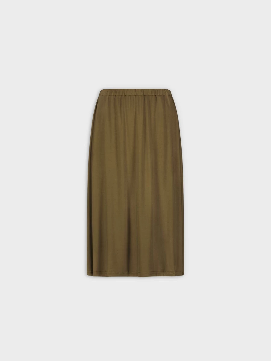 MELI Women's Olive Green Circle Skirt 26" - Flowy A-Line Midi Skirt for Women