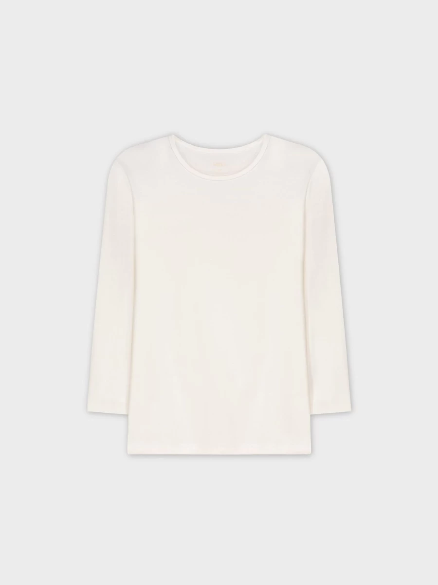 MELI Women's Classic Tee 3Q-Cream Comfortable Cotton T-Shirt