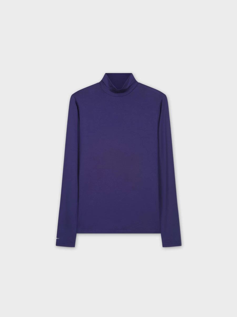 MELI Women's Modal Turtleneck Long Sleeve Shirt in Navy - Soft Comfortable Pullover Top
