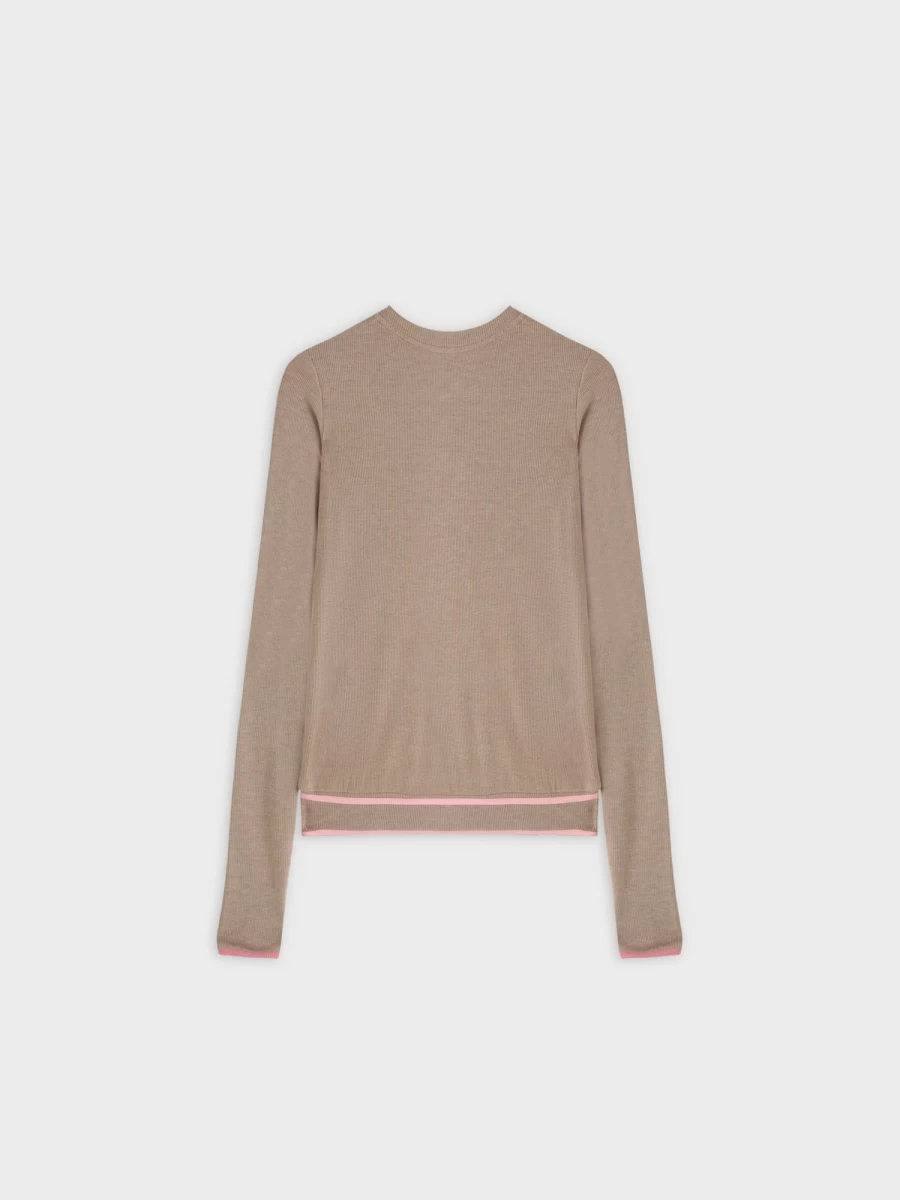 TTS Women's X Banded Shirt in Tan & Rose - Stylish Casual Top