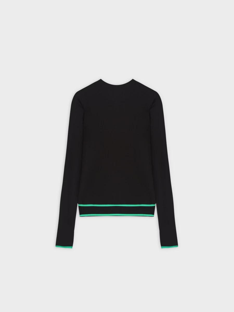 TTS Women's X Banded Shirt - Black and Green Striped Casual Top