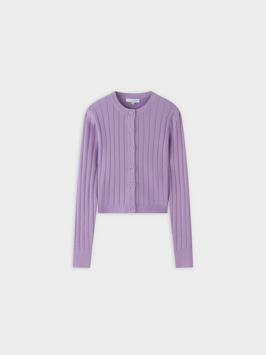 VAARA Women's Lavender Silk Knit Cropped Cardigan - Lightweight Summer Cover-Up