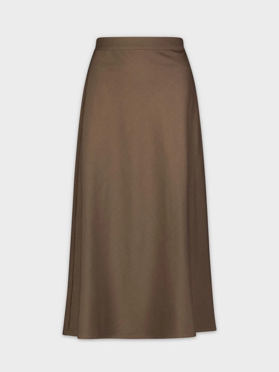 MEENA Women's Classic Brown A-Line Skirt - Timeless Vintage Style